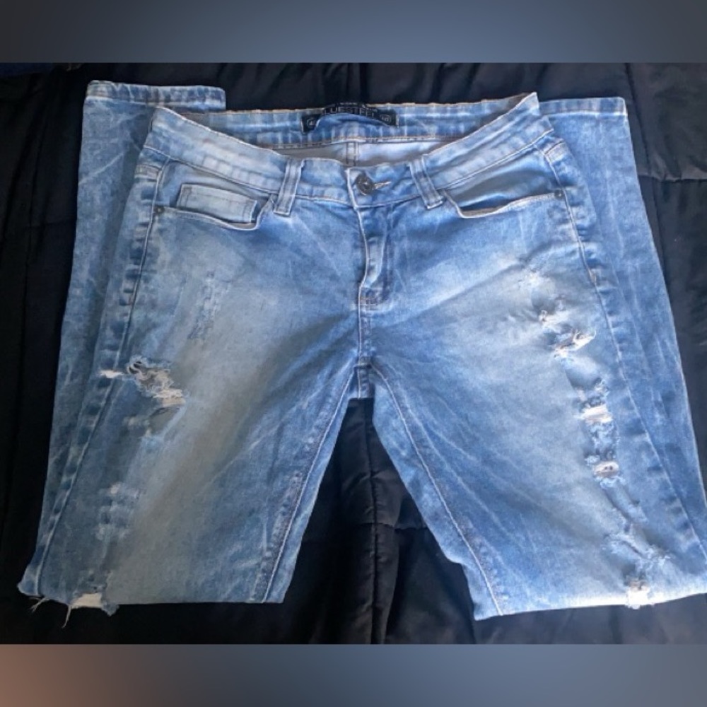 blue steel light blue ripped distressed y2k jeans